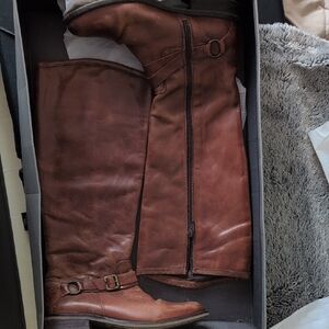 Nordstrom Brown Tall Leather Women's Hinge Boots 8M